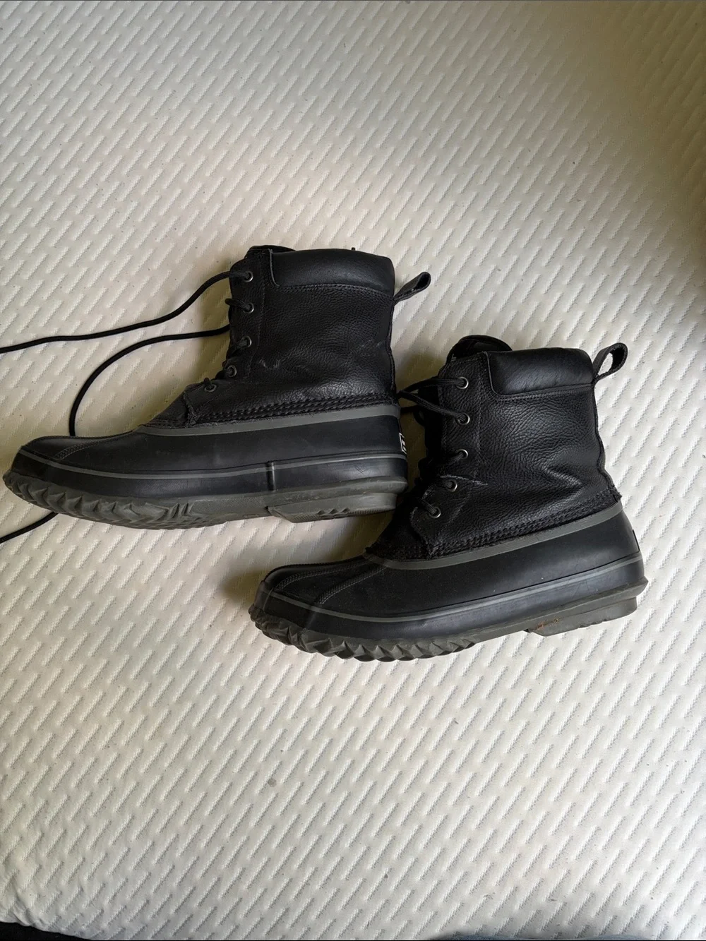 London Fog Men’s Black Lace-Up Waterproof Winter Boots